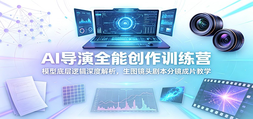 AI导演全能创作训练营：模型底层逻辑深度解析，生图镜头剧本分镜成片教学-天韵资源网