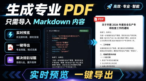 只需导入Markdown内容，实时预览一键导出专业PDF！轻松解决AI生成内容排版问题Presto-天韵资源网