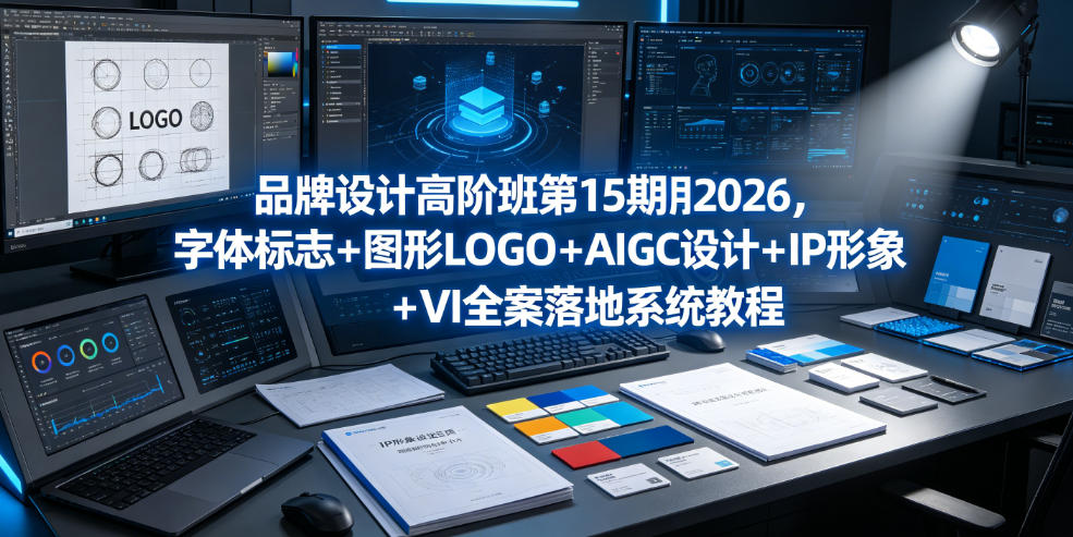 品牌设计高阶班第15期2026,字体标志+图形LOGO+AIGC设计+IP形象+VI全案落地系统教程-天韵资源网