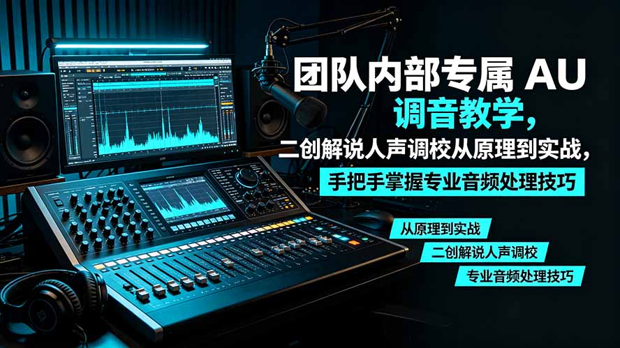 某大佬团队内部专属 AU 调音教学，二创解说人声调校从原理到实战，手把手掌握专业音频处理技巧-天韵资源网
