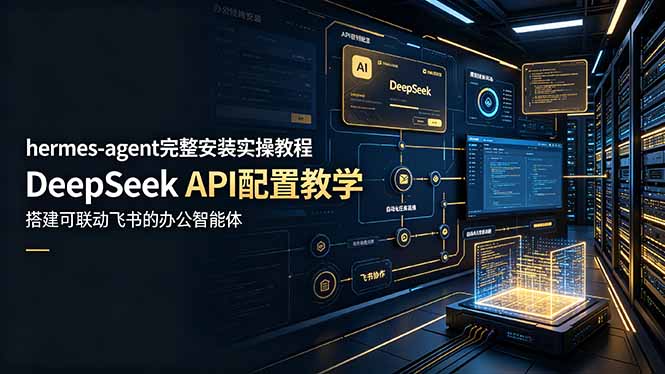 hermes-agent完整安装实操教程，DeepSeek API配置教学，搭建可联动飞书的办公智能体-天韵资源网