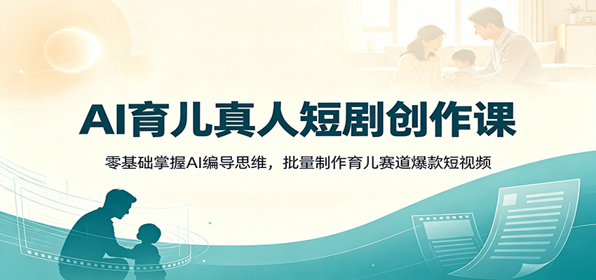 AI育儿真人短剧创作课：零基础掌握AI编导思维，批量制作育儿赛道爆款短视频-天韵资源网