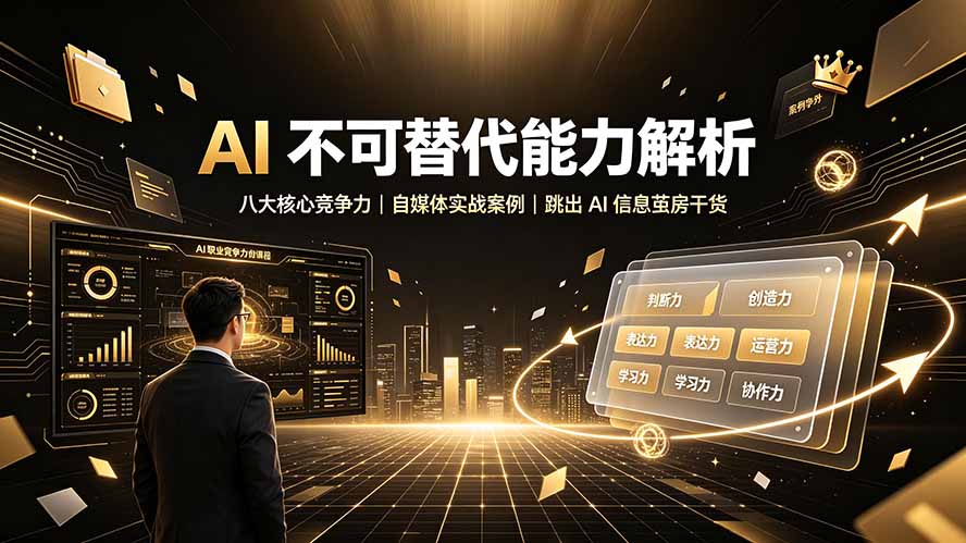 付费文章：AI 不可替代能力解析▸八大核心竞争力｜自媒体实战案例｜跳出 AI 信息茧房干货-天韵资源网