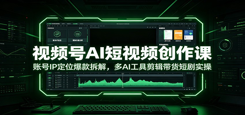 视频号AI短视频创作课：账号IP定位爆款拆解，多AI工具剪辑带货短剧实操-天韵资源网