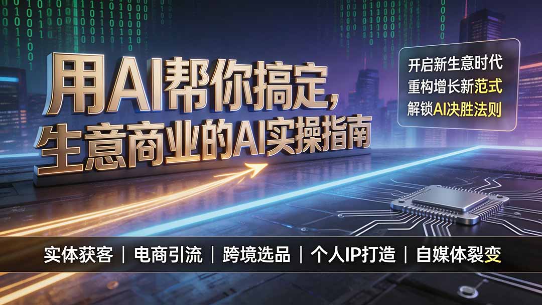 用AI帮你搞定，生意商业的AI实操指南，开启新生意时代，重构增长新范式，解锁AI时代决胜法则-天韵资源网