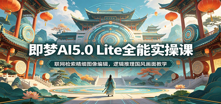 即梦AI5.0 Lite全能实操课：联网检索精细图像编辑，逻辑推理国风画面教学-天韵资源网