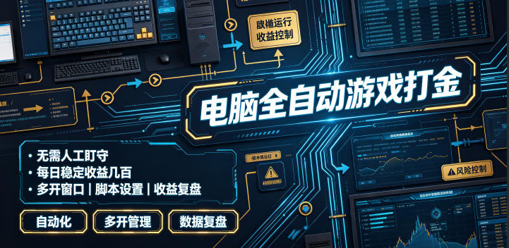 电脑全自动游戏打金，无需人工盯守，每日稳定收益几百！【揭秘】-天韵资源网