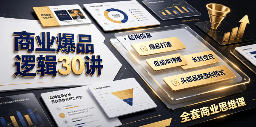 商业爆品逻辑30讲｜拆解各行各业头部品牌盈利模式，吃透爆品打造、低成本传播、长效变现全套商业思维课-天韵资源网