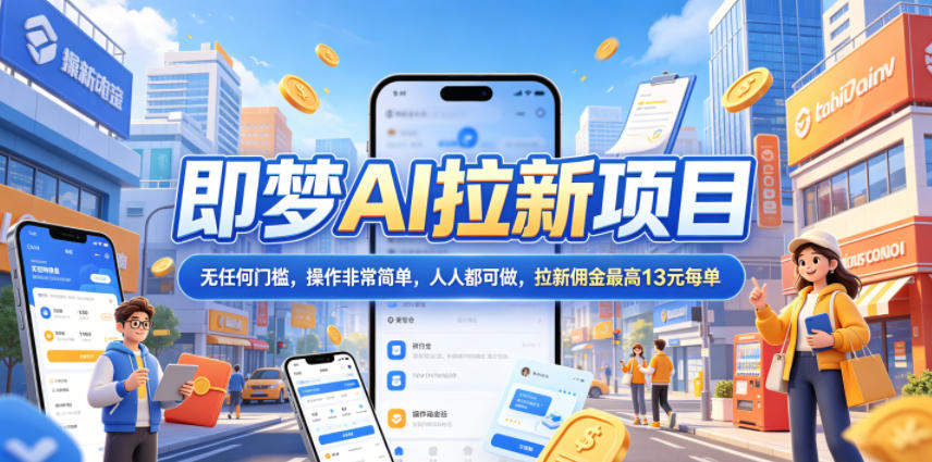 2026年即梦AI拉新项目最新玩法，无任何门槛，操作非常简单，人人都可做，拉新佣金最高13米每单(更新08月07日)-天韵资源网