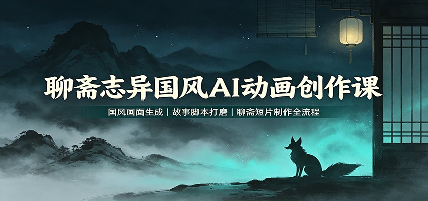 聊斋志异国风AI动画创作课：国风画面生成，故事脚本打磨，聊斋短片制作全流程-天韵资源网