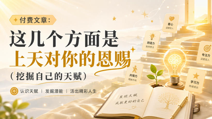 付费文章：这几个方面是上天对你的恩赐(挖掘自己的天赋)-天韵资源网