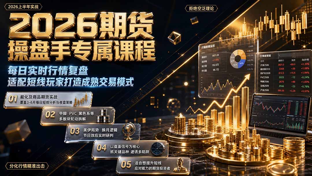 2026期货操盘手专属课程-更新8月，每日实时行情复盘，适配短线玩家打造成熟交易模式-天韵资源网