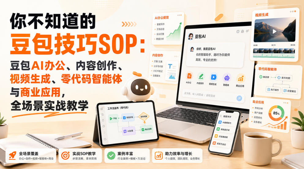 你不知道的豆包技巧SOP：豆包AI办公、内容创作、视频生成、零代码智能体与商业应用，全场景实战教学-天韵资源网
