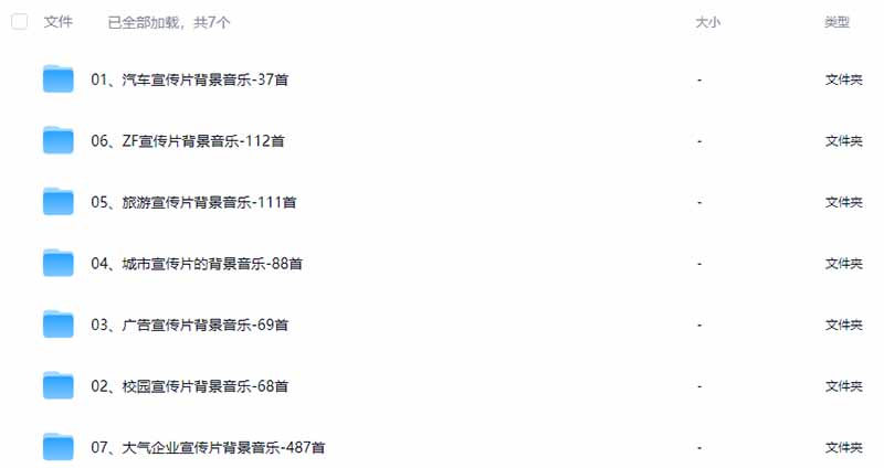 图片[3]-某宝付费购买，常用6G音效合集！970+首宣传片背景音乐，无版权可商用大气素材，分类清晰，高质量内容-天韵资源网