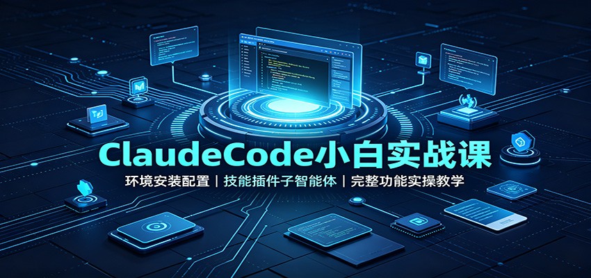 ClaudeCode小白实战课：环境安装配置，技能插件子智能体，完整功能实操教学-天韵资源网
