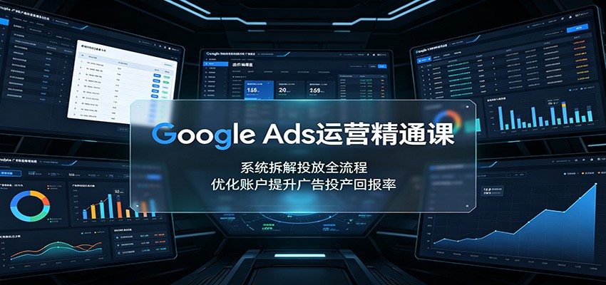 Google Ads运营精通课：系统拆解投放全流程，优化账户提升广告投产回报率-天韵资源网