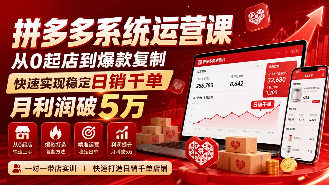 拼多多系统运营课(更新8月-天韵资源网