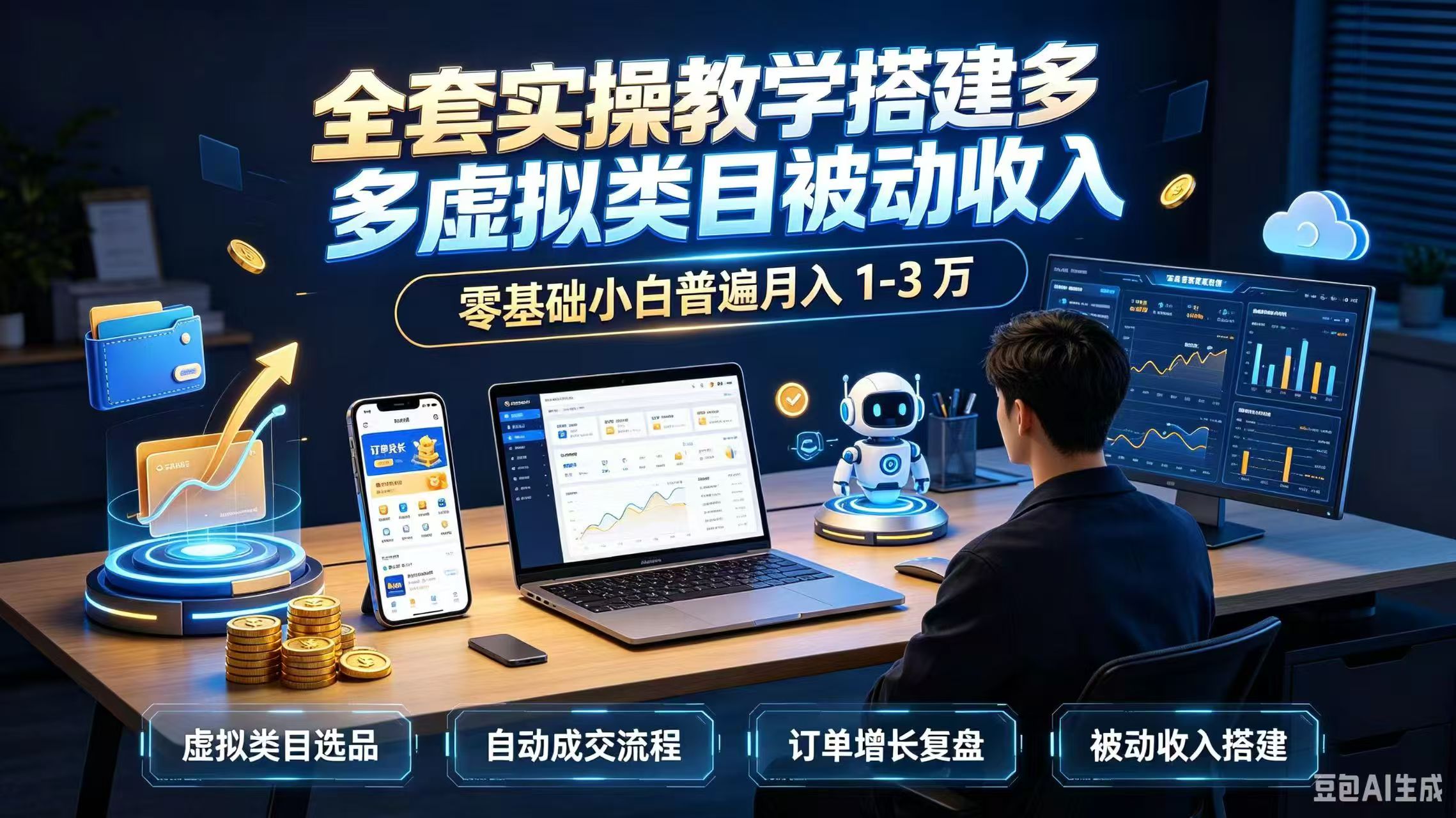 全套实操教学搭建多多虚拟类目被动收入,零基础小白普遍月入 1-3 万-天韵资源网