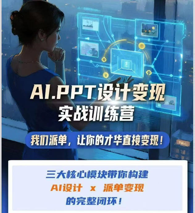 AI+PPT设计变现实战训练营，我们派单，让你的才华直接变现，三大核心模块带你构建Al设计x派单变现的完整闭环-天韵资源网