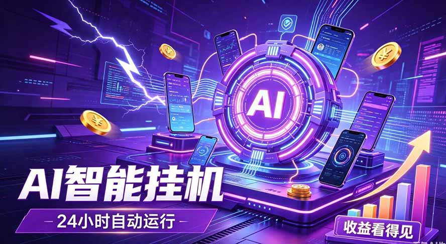 AI智能广告挂机，躺赚新模式 设备托管运行，解放双手持续变现-天韵资源网