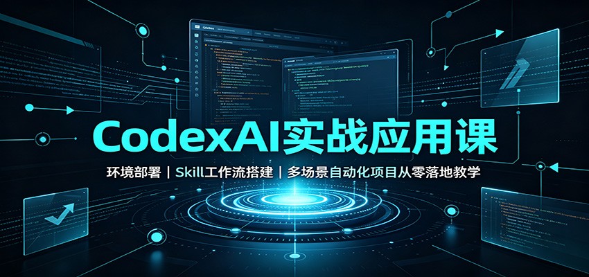 CodexAI实战应用课：环境部署Skill工作流搭建，多场景自动化项目从零落地教学-天韵资源网