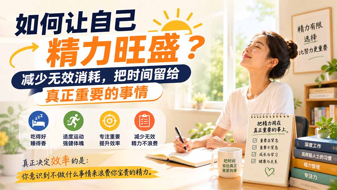 付费文章：如何让自己精力旺盛？减少无效消耗，把时间留给真正重要的事情-天韵资源网