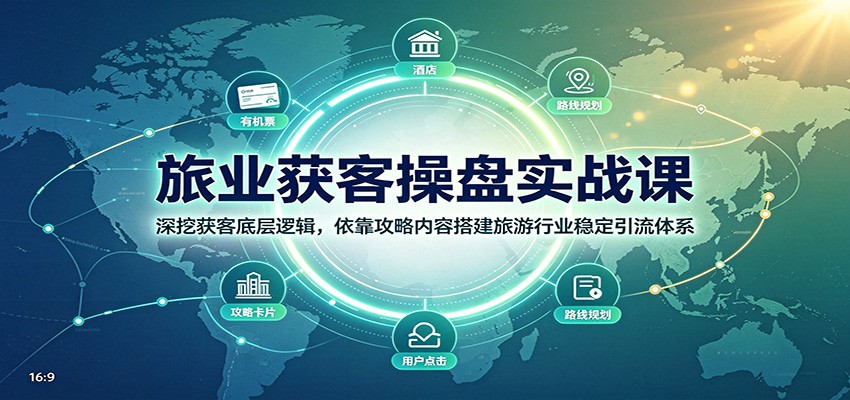旅业获客操盘实战课:深挖获客底层逻辑,依靠攻略内容搭建旅游行业稳定引流体系-天韵资源网