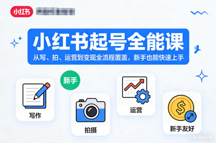 小红书起号全能课，从写、拍、运营到变现全流程覆盖，新手也能快速上手(更新)-天韵资源网