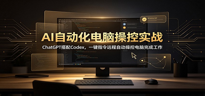 AI自动化电脑操控实战：ChatGPT搭配Codex，一键指令远程自动操控电脑完成工作-天韵资源网
