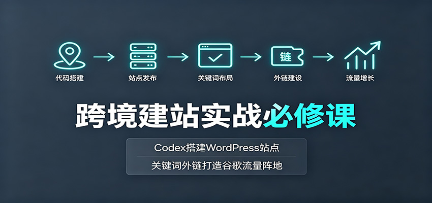 跨境建站实战必修课：Codex搭建WordPress站点，关键词外链打造谷歌流量阵地-天韵资源网
