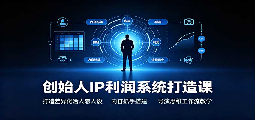 创始人IP利润系统打造课：打造差异化活人感人设，内容抓手搭建，导演思维工作流教学-天韵资源网