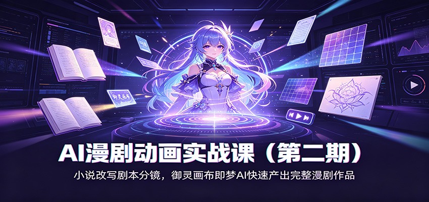 AI漫剧动画实战课(第二期)：小说改写剧本分镜，御灵画布即梦AI快速产出完整漫剧作品-天韵资源网