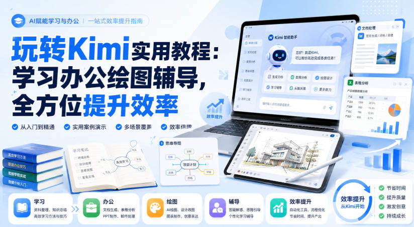 玩转Kimi实用教程：学习办公绘图辅导，全方位提升效率-天韵资源网