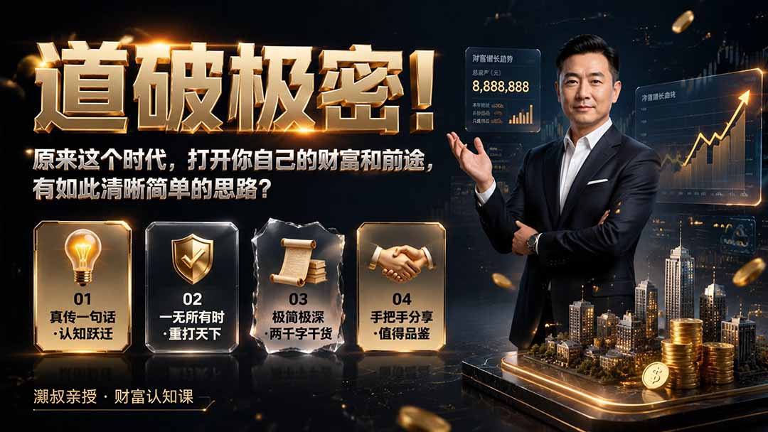 付费文章：道破极密！原来这个时代，打开你自己的财富和前途，有如此清晰简单的思路？-天韵资源网