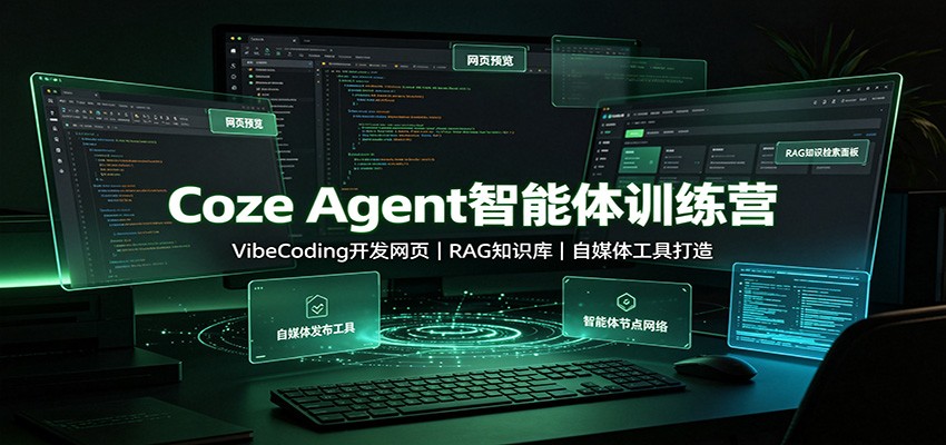 Coze Agent智能体训练营：VibeCoding开发网页，RAG知识库，自媒体工具打造-天韵资源网
