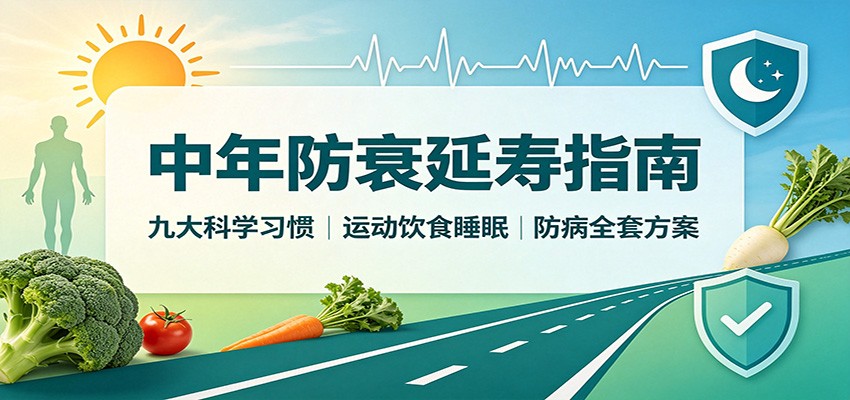 中年防衰延寿指南：九大科学习惯，运动饮食睡眠防病全套方案-天韵资源网