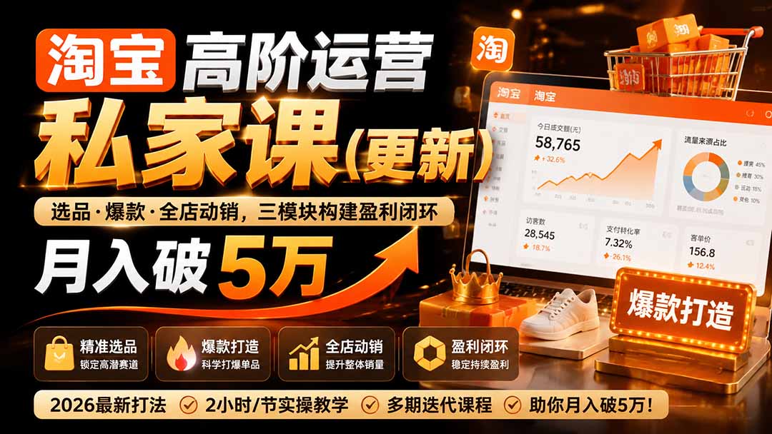 淘宝高阶运营私家课(更新26年-天韵资源网