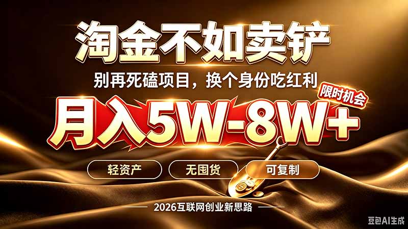 别再傻乎乎埋头跑项目!互联网真正赚钱逻辑:做卖铲人,拒绝当韭菜,逆风翻盘月入5-8W+-天韵资源网