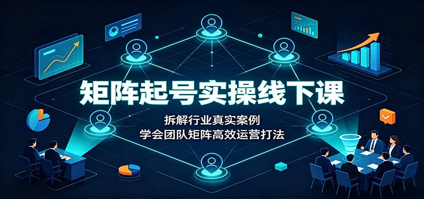 矩阵起号实操线下课：拆解行业真实案例，学会团队矩阵高效运营打法-天韵资源网