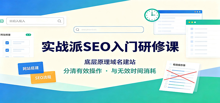 实战派SEO入门研修课：底层原理域名建站，分清有效操作与无效时间消耗-天韵资源网