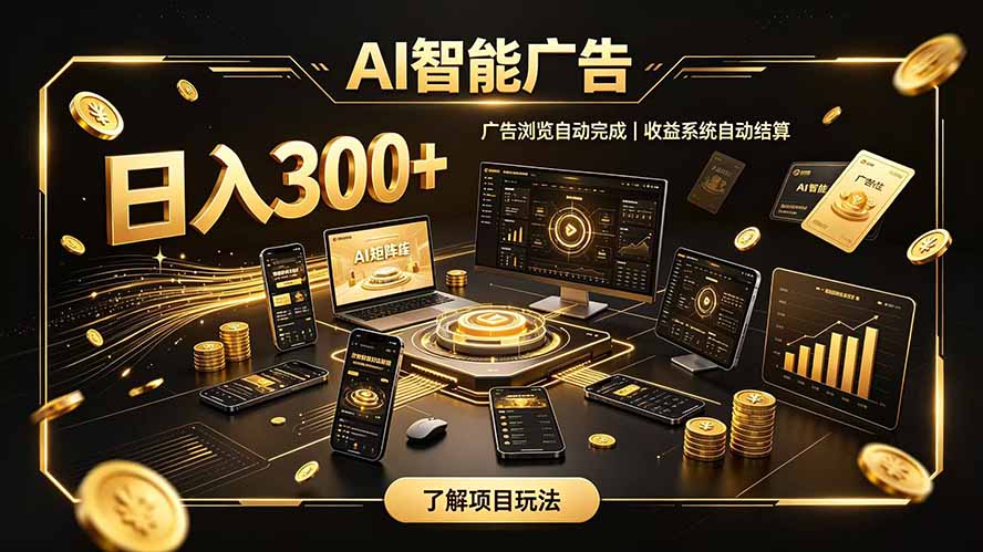 自研 AI 系统｜轻资产起步｜长期稳定收益｜宝妈 上班族轻轻松松日入300+-天韵资源网