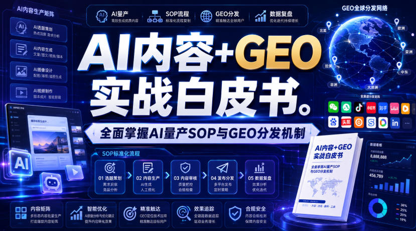 AI内容+GEO实战白皮书，全面掌握AI量产SOP与GEO分发机制【文档】-天韵资源网