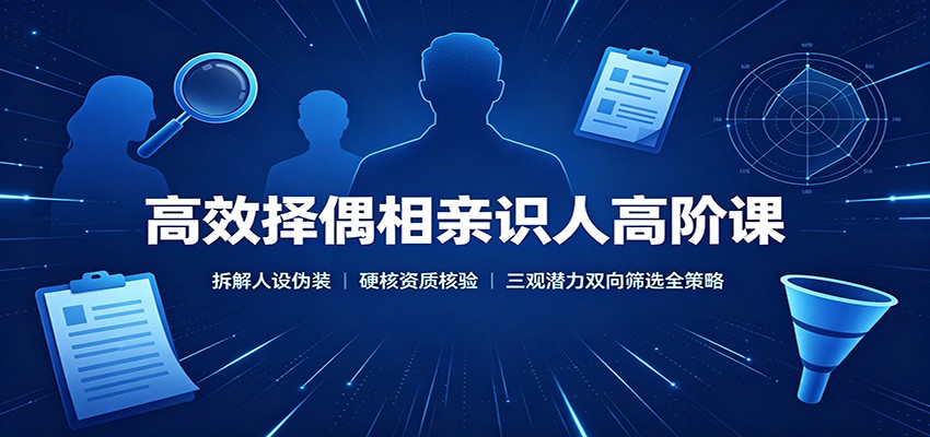 高效择偶相亲识人高阶课：拆解人设伪装，硬核资质核验，三观潜力双向筛选全策略-天韵资源网