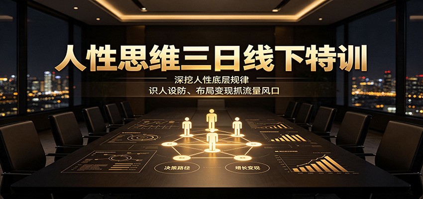 人性思维三日线下特训：深挖人性底层规律，识人设防、布局变现抓流量风口-天韵资源网