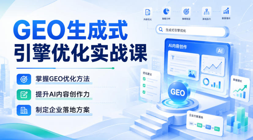 GEO生成式引擎优化实战课，掌握GEO优化方法，提升AI内容创作力，制定企业落地方案-天韵资源网