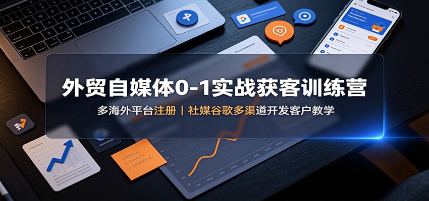 外贸自媒体0-1实战获客训练营：多海外平台注册，社媒谷歌多渠道开发客户教学-天韵资源网