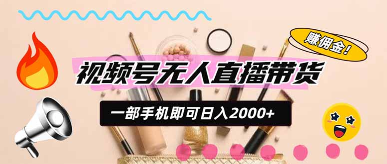 视频号带货，一天2000+，一部手机即可开展的完美副业，无需投资-天韵资源网