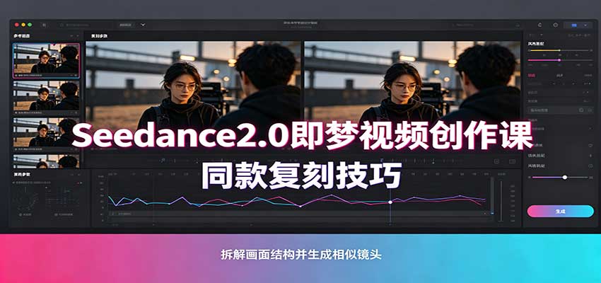 Seedance2.0即梦视频创作课：剧本式视频制作，同款复刻技巧，多行业案例落地教学-天韵资源网