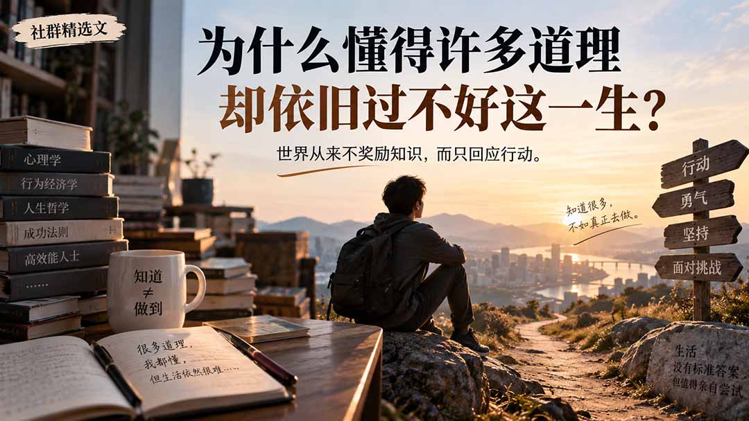 社群精选文：为什么懂得许多道理却依旧过不好这一生？-天韵资源网