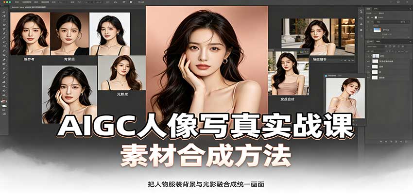 AIGC人像写真实战课：软件平台部署筹备，素材合成方法，多题材写真案例-天韵资源网